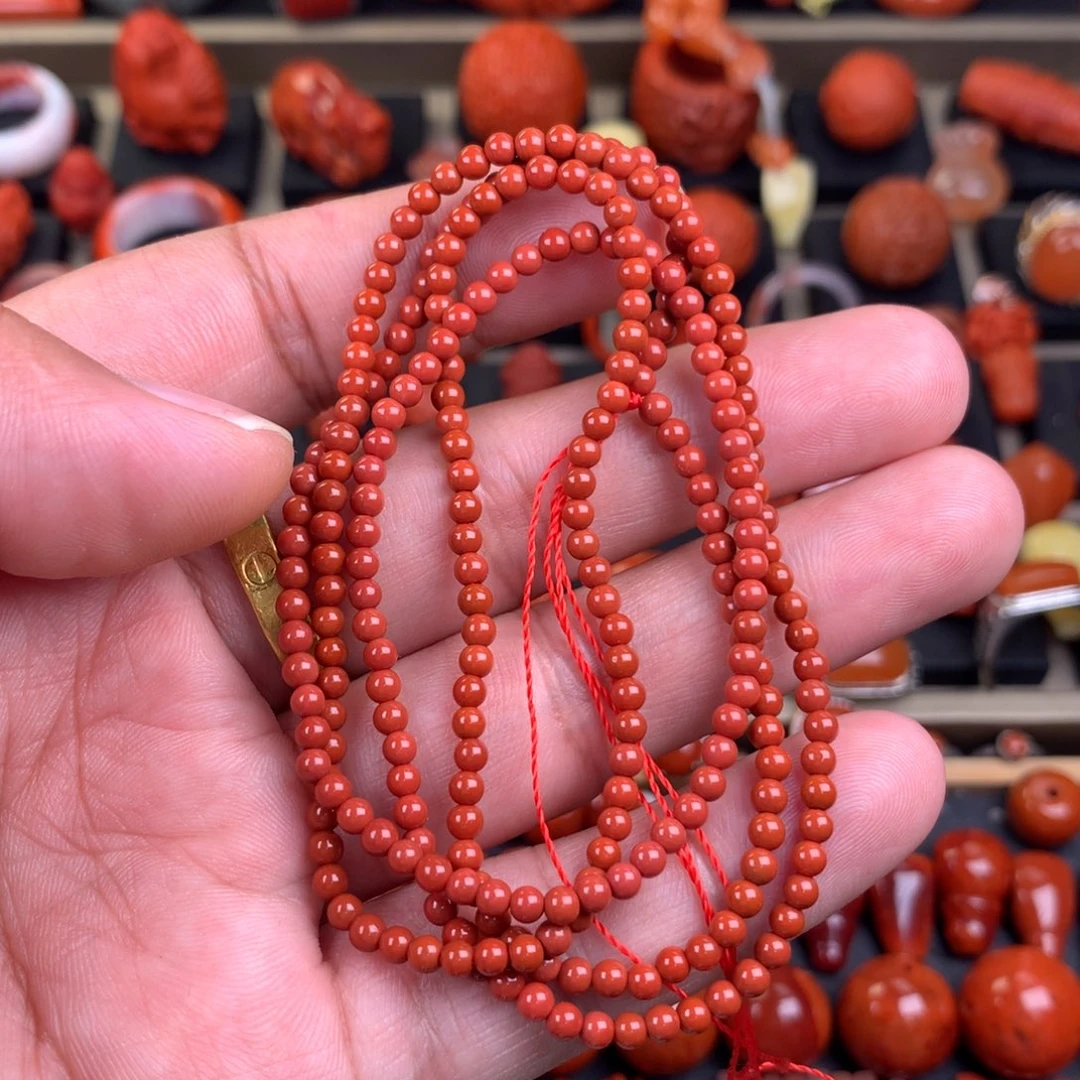 南红玛瑙未镶嵌小米珠4+