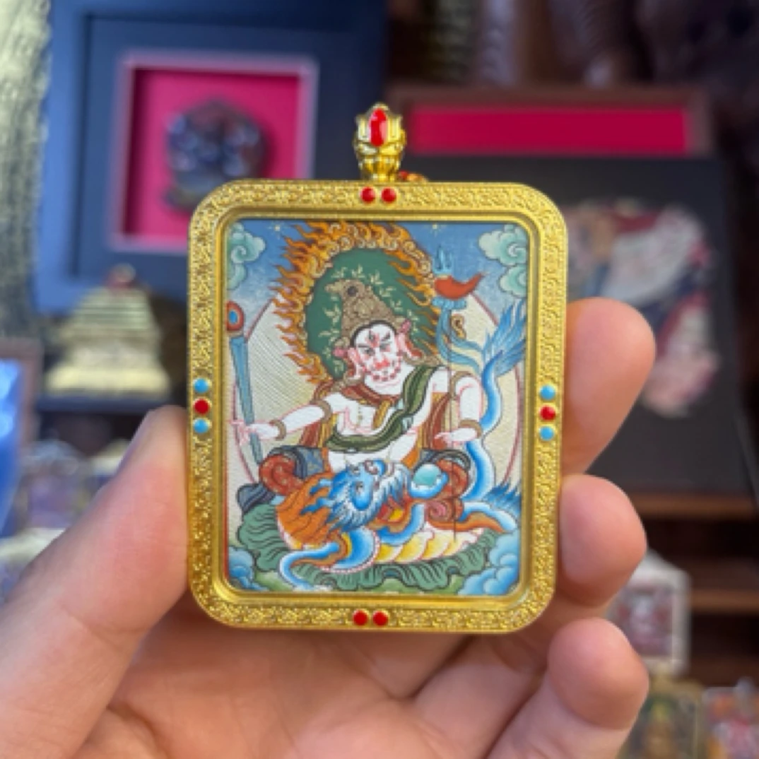 【白c】热贡纯手绘唐卡项链