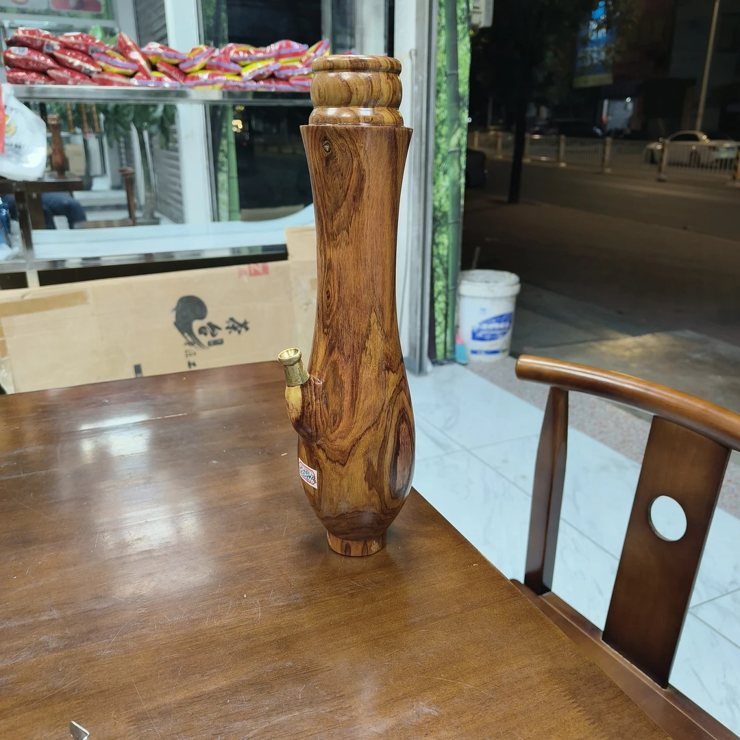 粤西两广海南黄花梨实木花瓶雕刻款水烟筒烟鼻烟杆烟斗烟枪