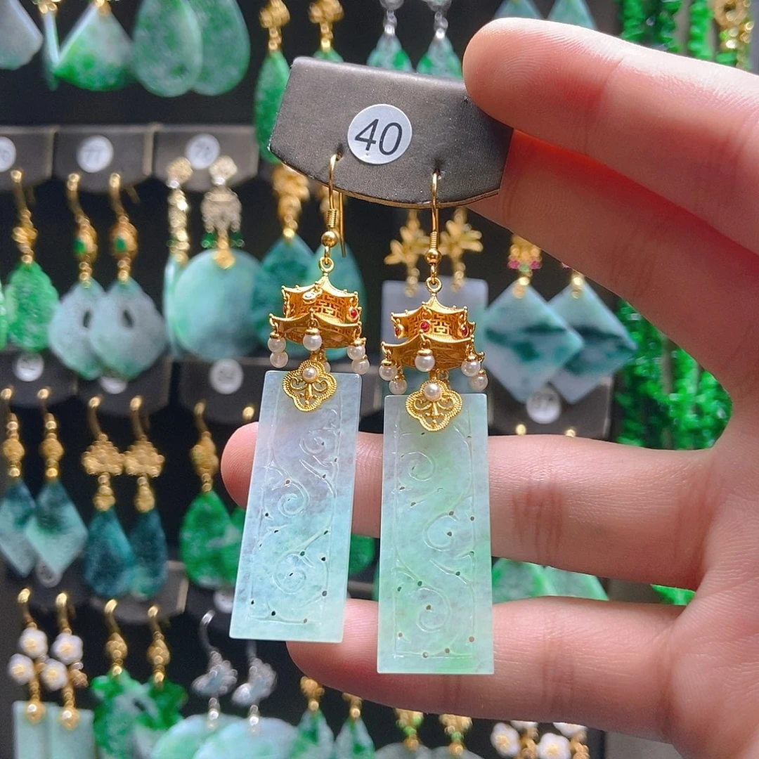 翡翠未镶嵌耳饰翡翠