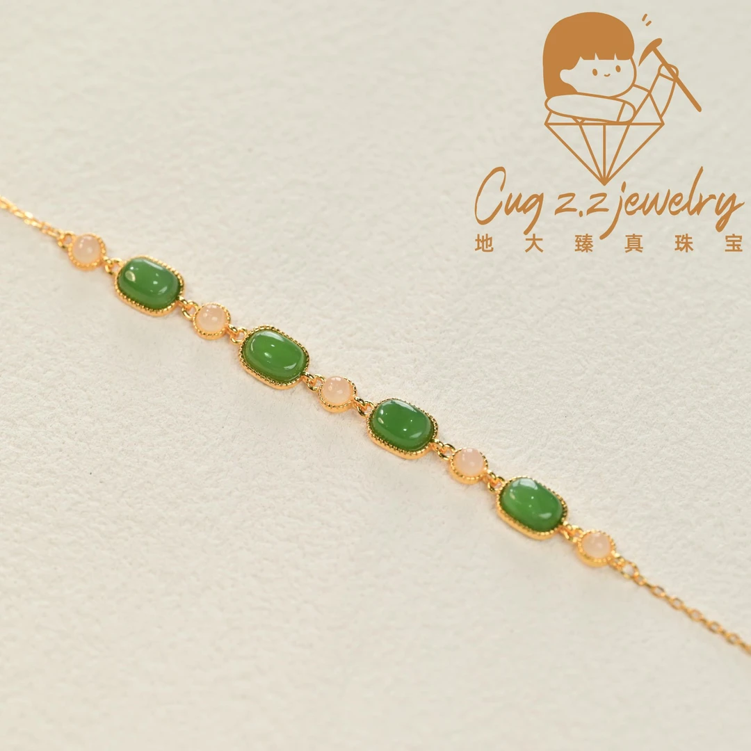 天然和田玉和田碧玉手链9251银