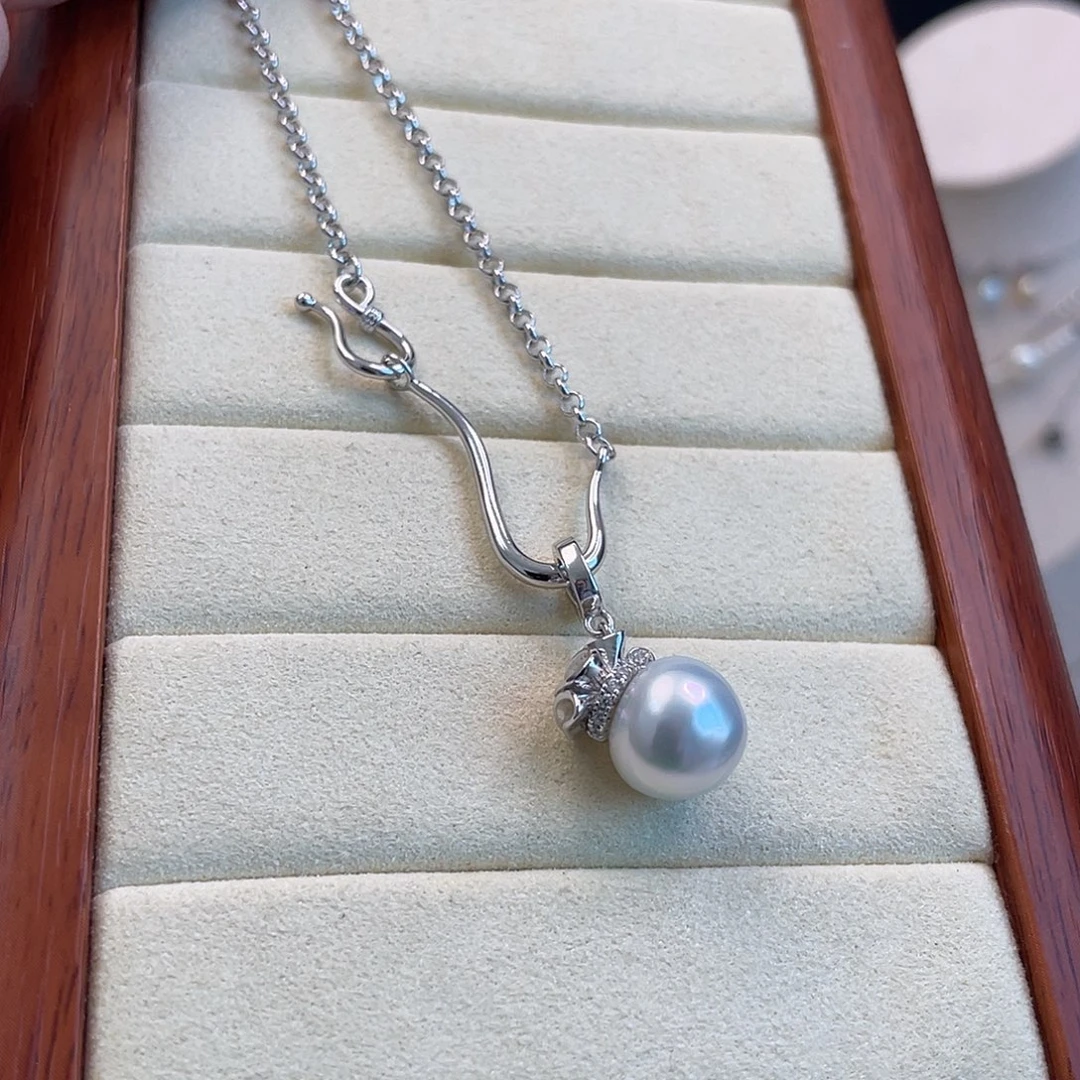 银S925镶嵌吊坠(不含链)海水珍珠