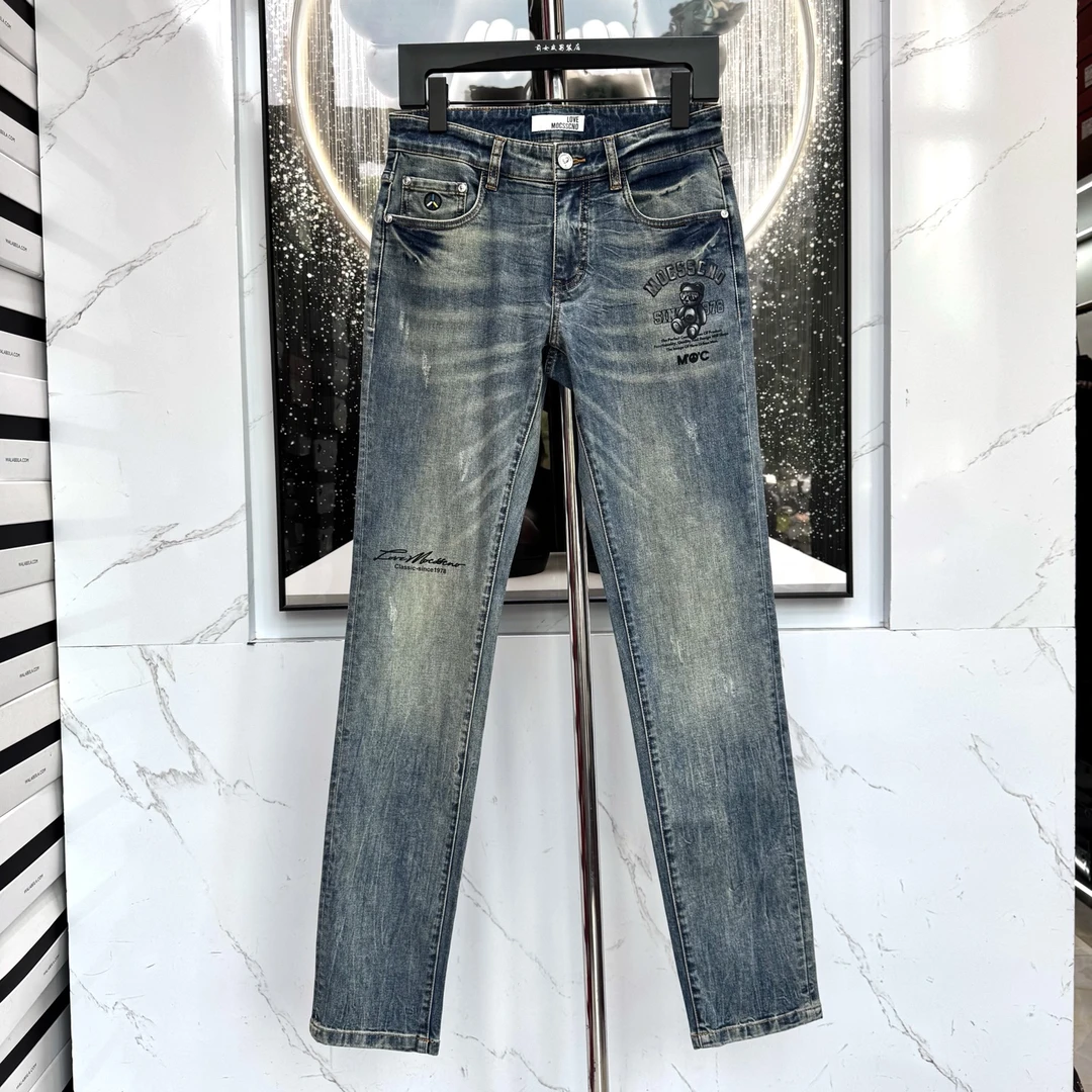 【曼斯凯奴牛仔裤】新款美式舒直筒男士潮流牛仔裤裤子九分裤1015