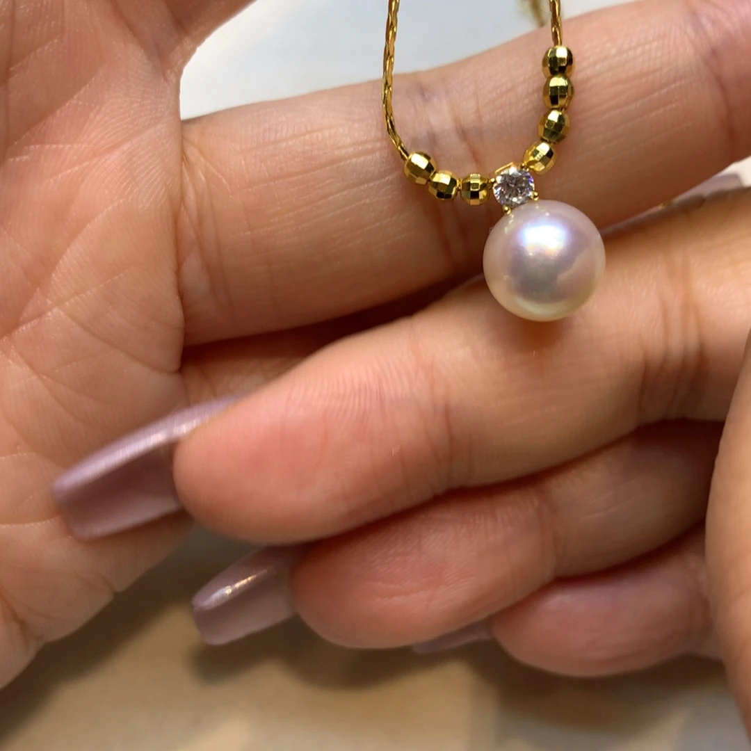 颈饰银S925镶嵌海水珍珠