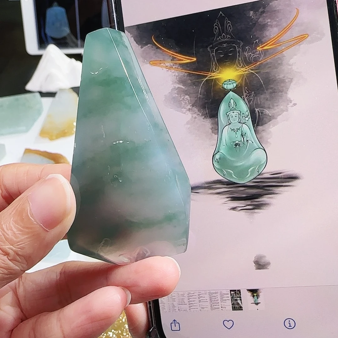 定制翡翠未镶嵌缅甸翡翠挂件