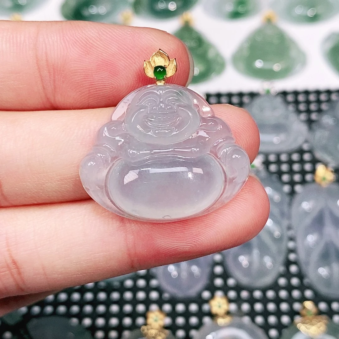 颈饰18K金镶嵌翡翠