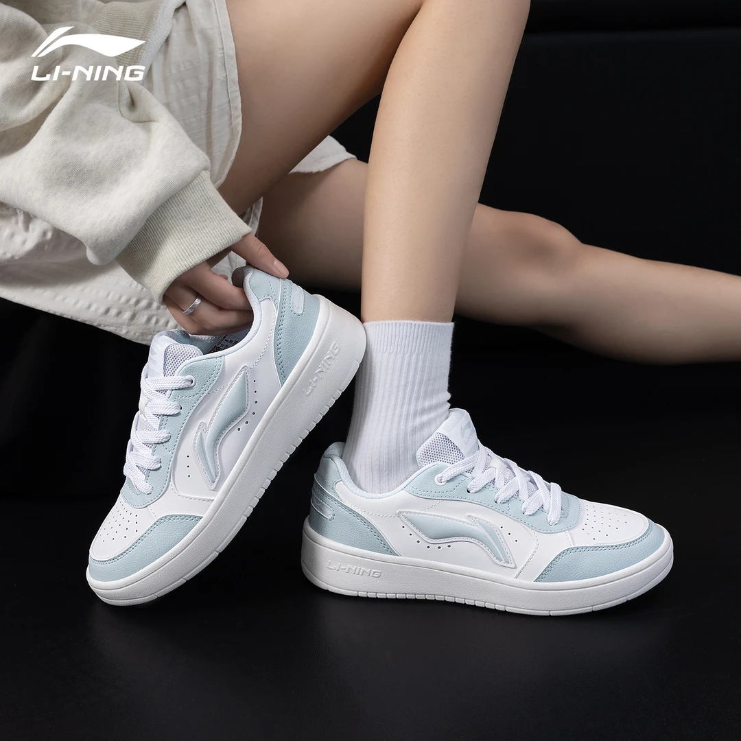 李宁女鞋板鞋元宝pure蓝色潮流百搭小白鞋夏季透气学生休闲运动鞋