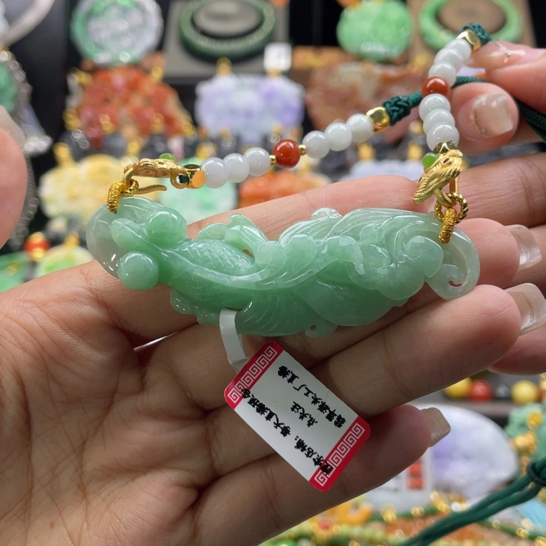 翡翠未镶嵌颈饰代编织