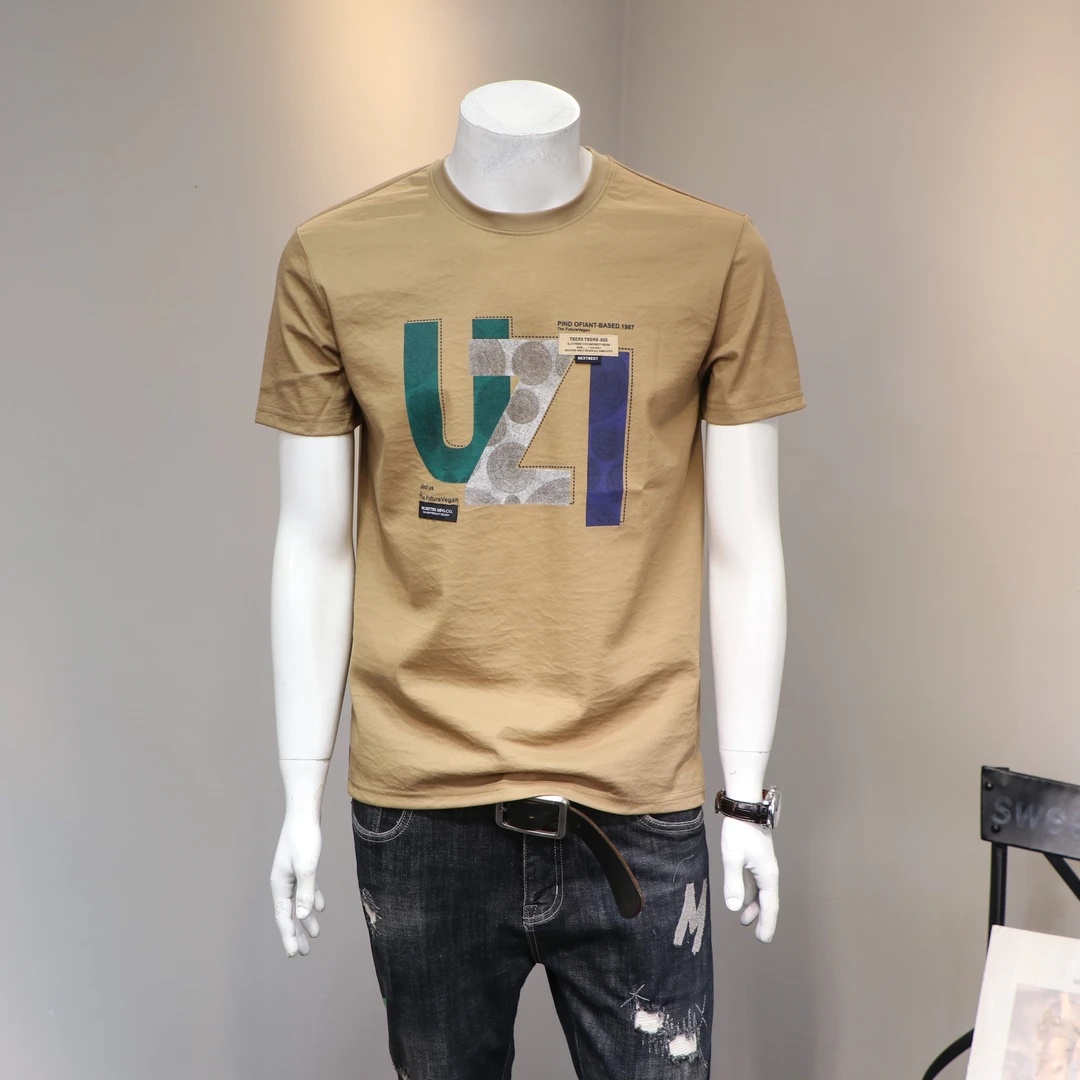 哈曼勒拿棉麻短袖t恤男夏季新款圆领冰丝透气休闲薄款男士半袖T恤