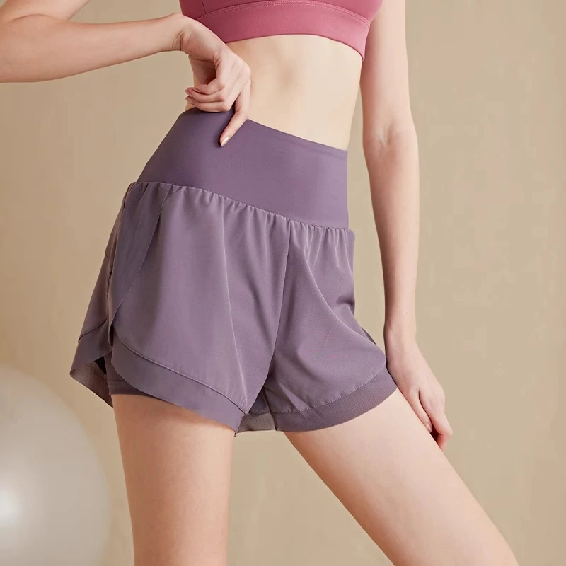 宽松速干运动短裤女防走光带内衬跑步训练健身裤高腰穿搭瑜伽裤夏