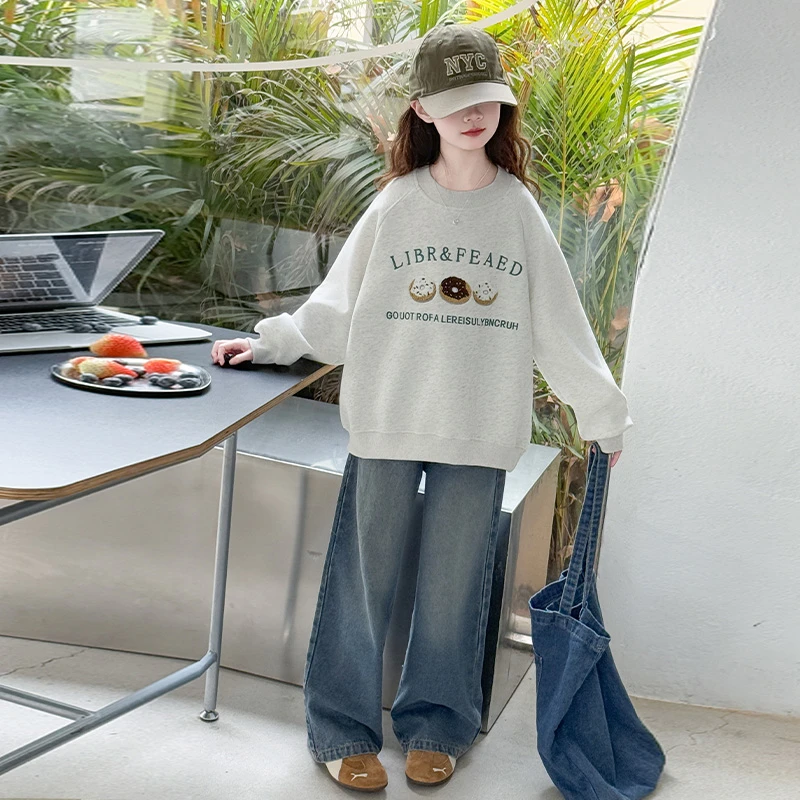 女童套装春季2025新款儿童洋气中大童休闲卫衣裤子网红春秋两件套