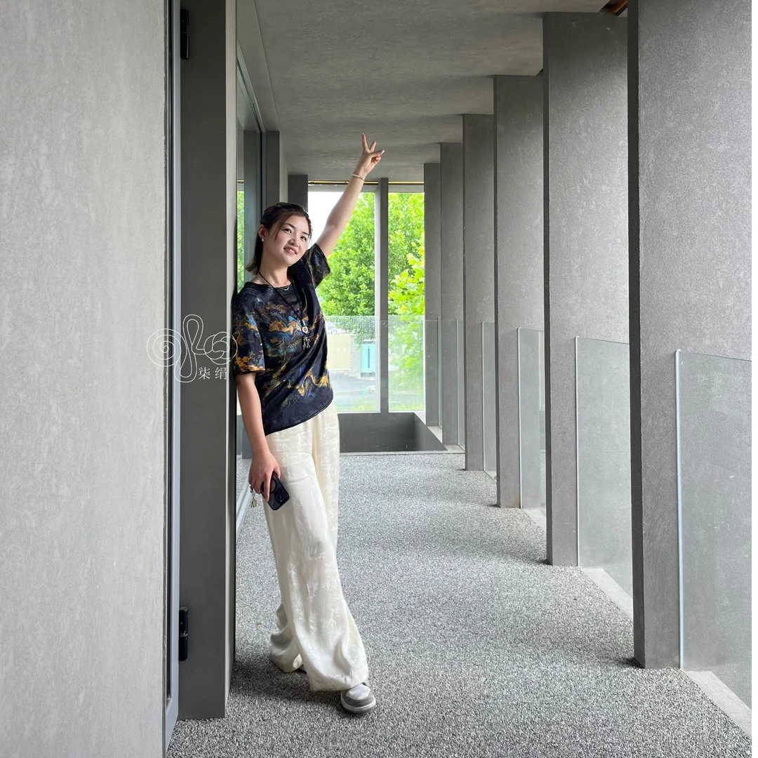 新中式国风 显瘦提花阔腿裤