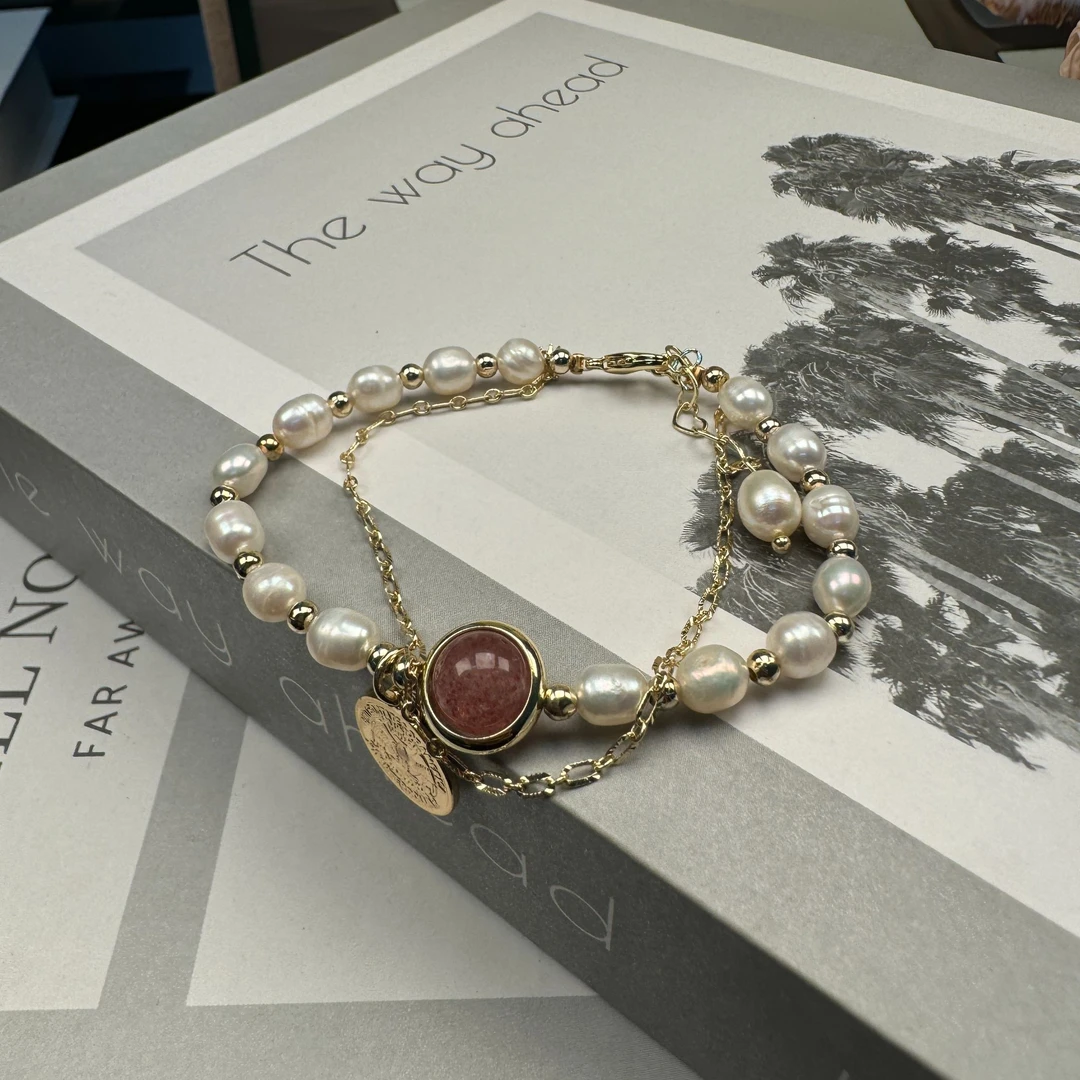 铜合金亚克力手链 手链气质轻奢时尚复古小众设计师金手链3421