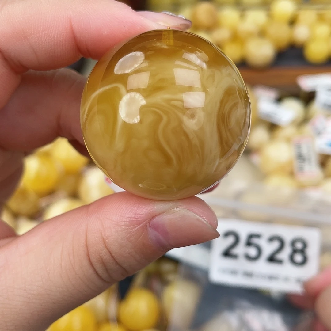 蜜蜡未镶嵌珠宝奇石粉水线坑35