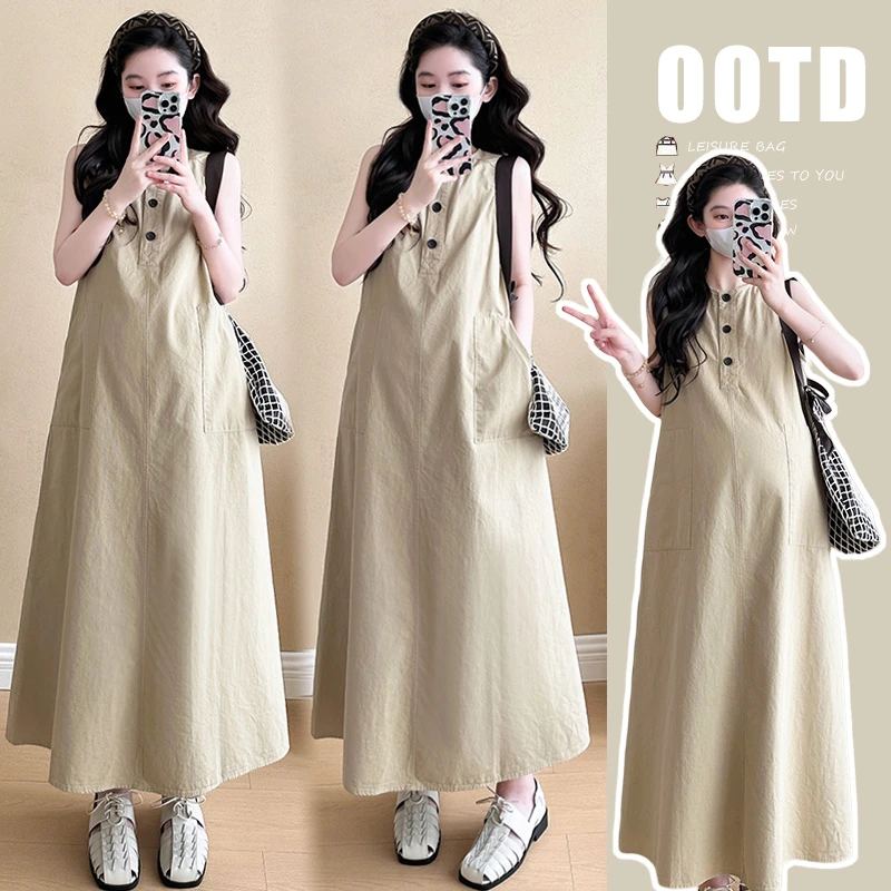 新款夏季新款法式韩版孕妇外穿孕妈小个子孕妇连衣裙大码气质
