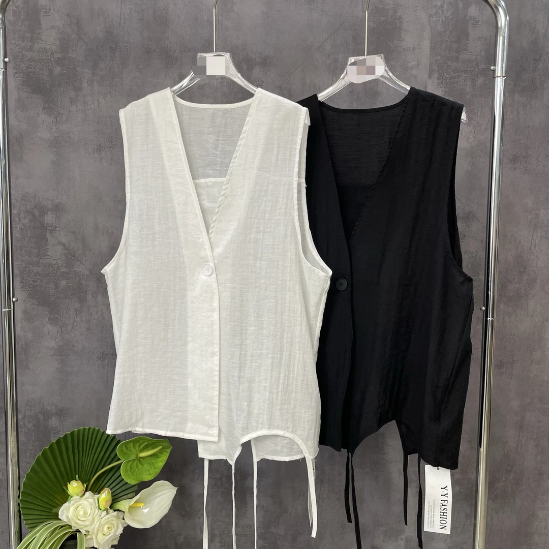 月月推荐 /98 夏季新款女装设计师款马甲外套休闲时尚无袖简约