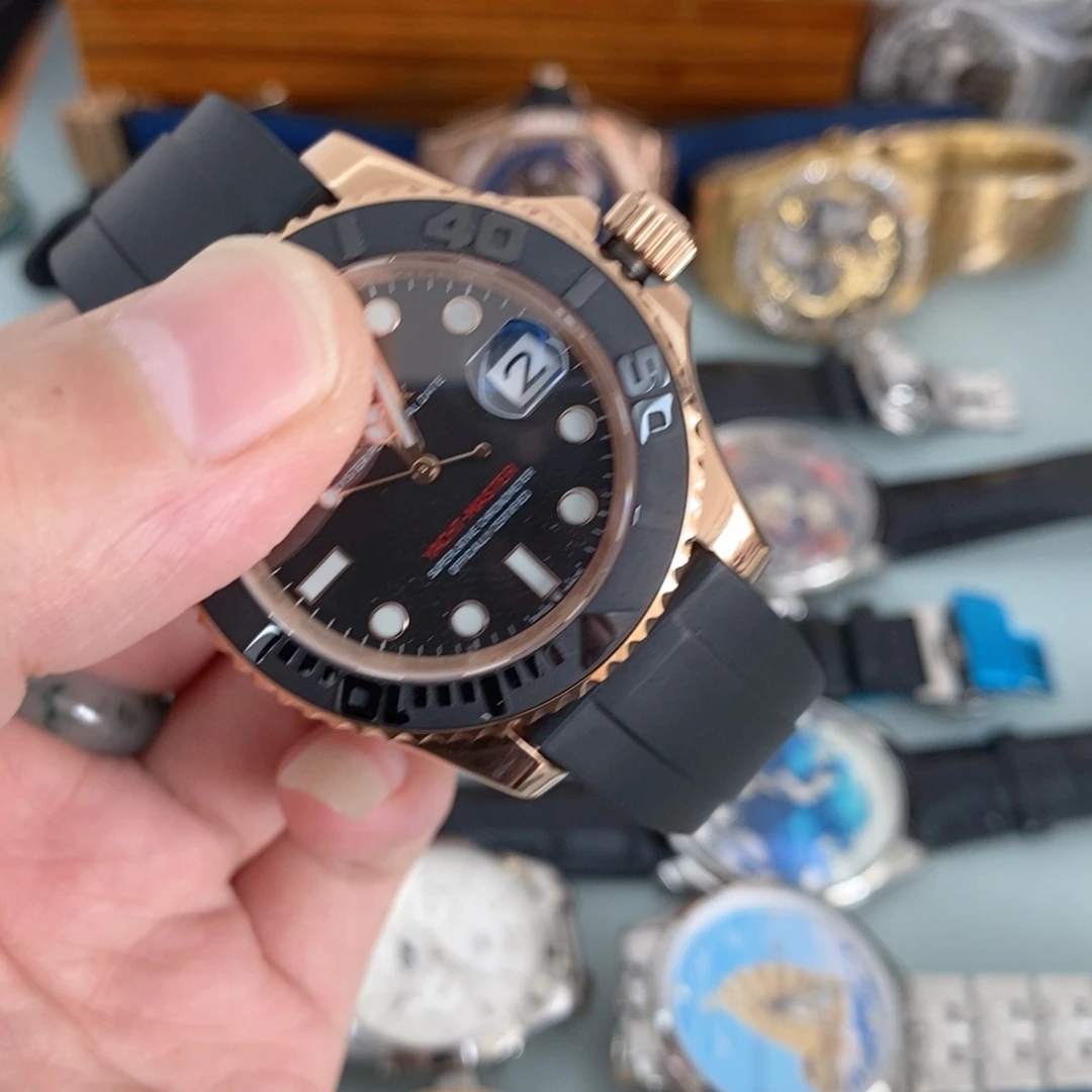 心***伱钢机械机芯锻造碳镀金游艇玫瑰金