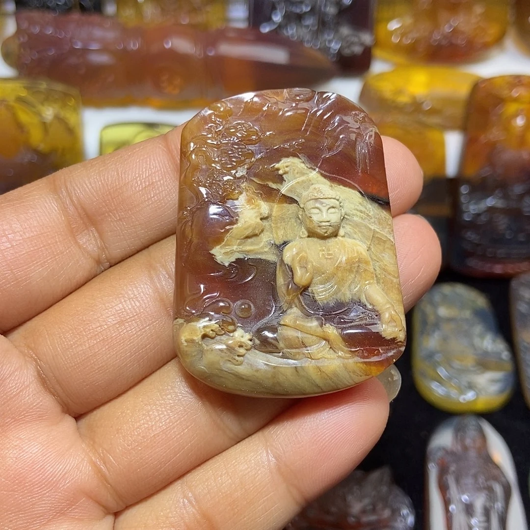 琥珀未镶嵌颈饰缅甸天然琥珀吊坠