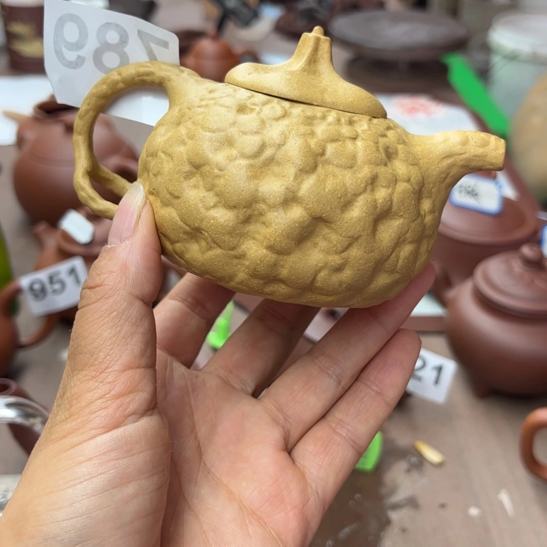 紫砂茶壶黄金段半手160cc