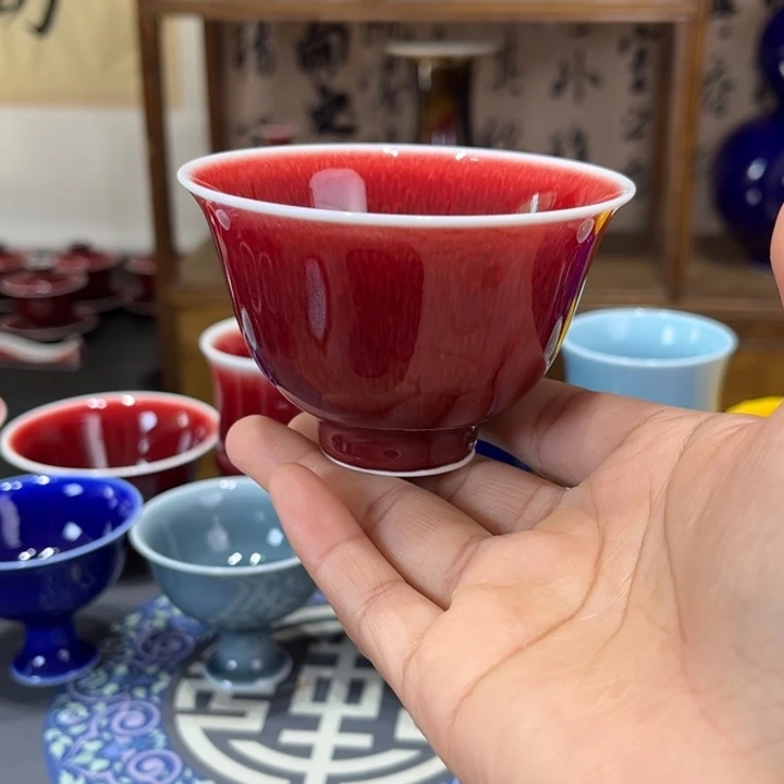 景德镇陶瓷浅行窑玉兰杯特价