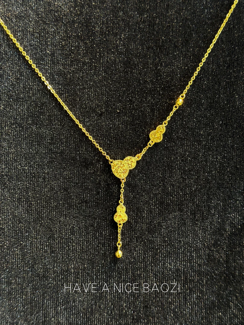 坠链均足银 银项链 碎冰冰三葫芦套链 简约高级感