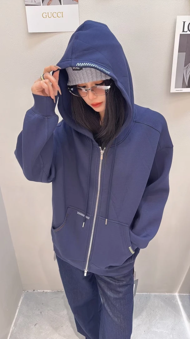 秋季常规款拉链连帽女纯色短外套加绒百搭韩版春季短款休闲上衣