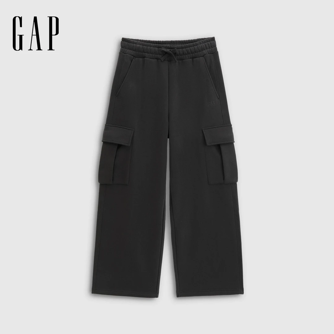 Gap男装2025冬季新款logo刺绣抓绒宽松工装阔腿裤休闲裤831550