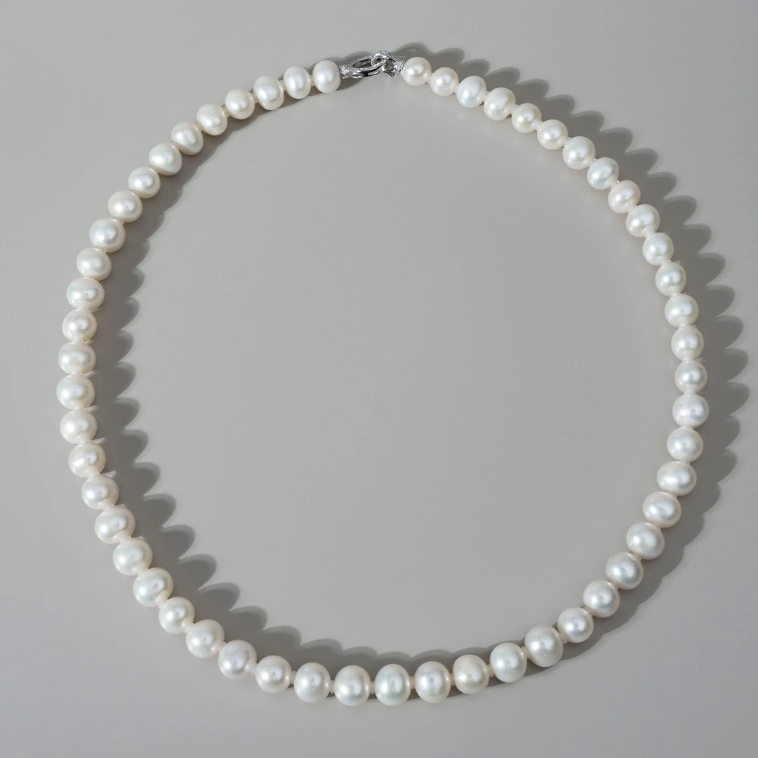 8-9mm邂逅无核S925银淡水珍珠项链简约经典强光45cm