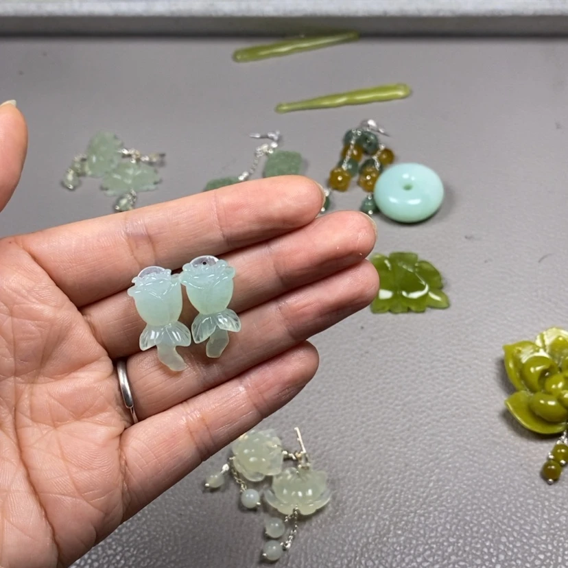 【闪购商品】未镶嵌蛇纹石玉挂件耳饰耳环项链