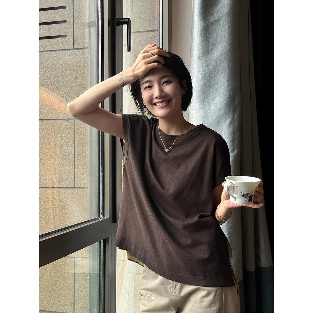 LANGQING 拼接宽松时尚无袖T恤44569#