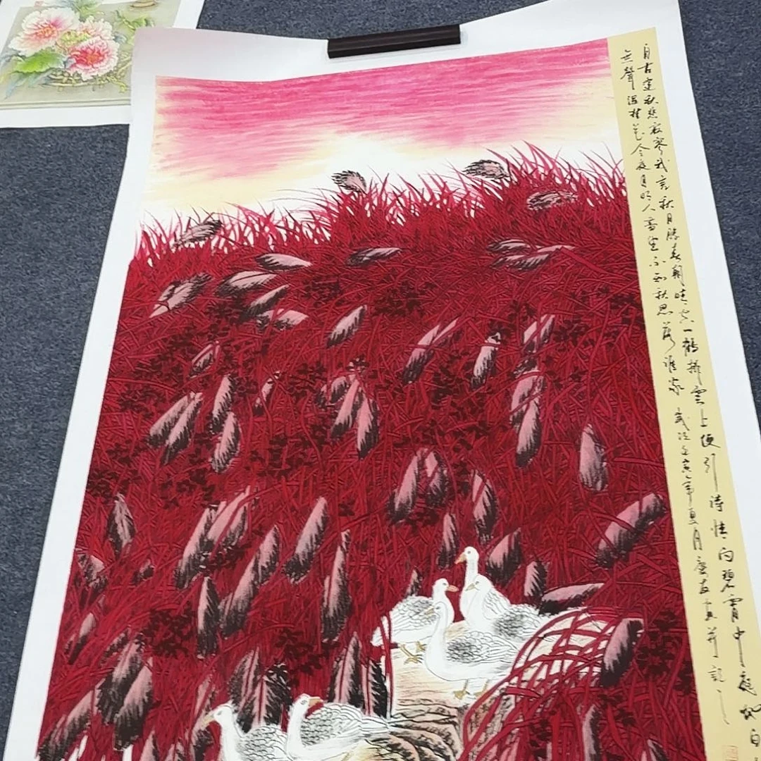 国画作品小姐姐放漏中