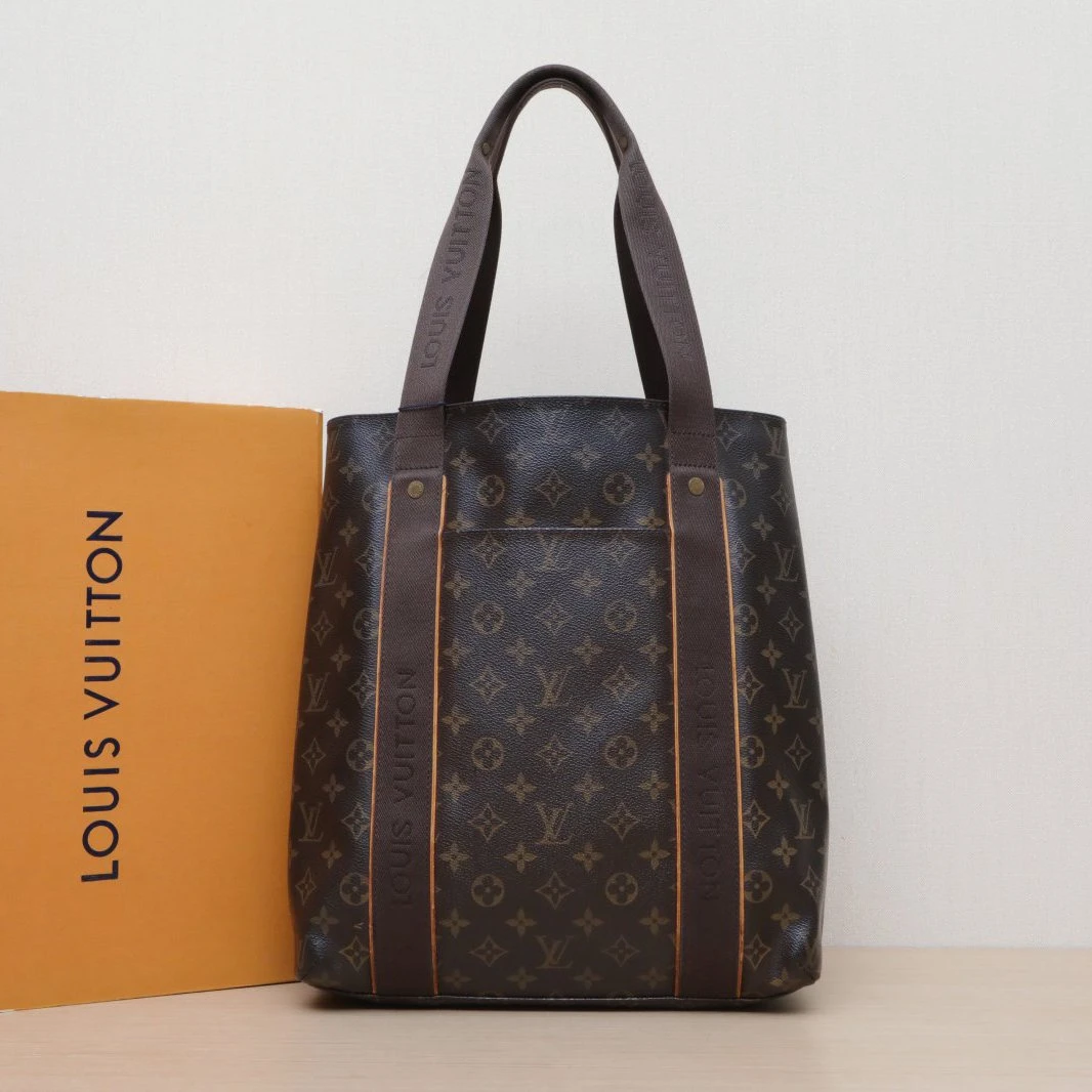 95新 LouisVuitton/路易威登 【黑黑】 老花 PVC 手提 托特包