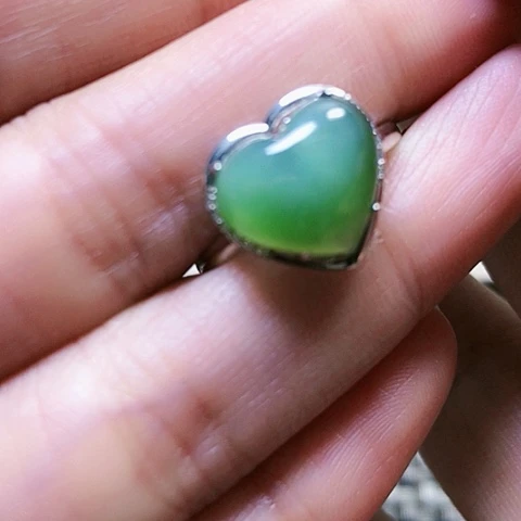 和田玉戒指银S925镶嵌