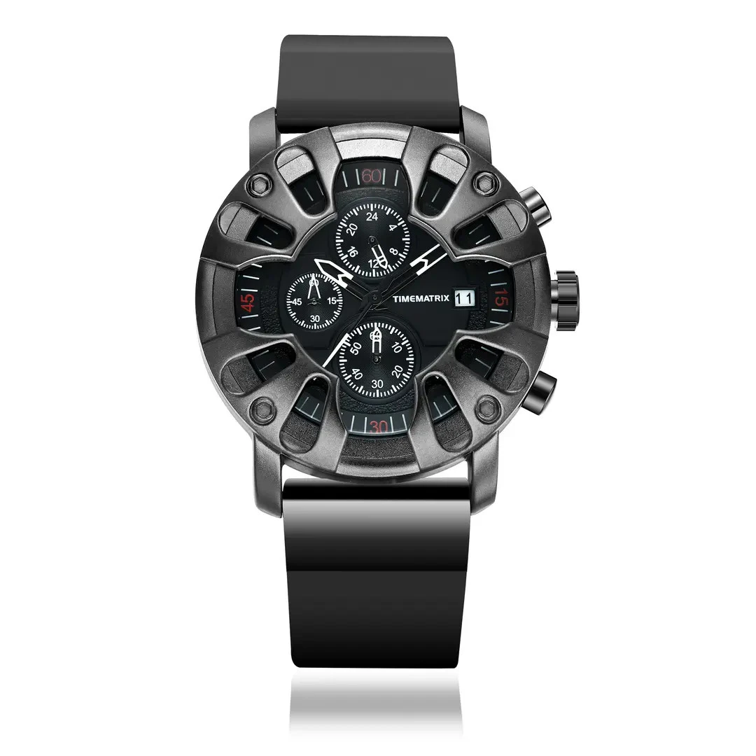 TIMEMATRIX个性多功能日期夜光潮流男士石英腕表-TMX9760G