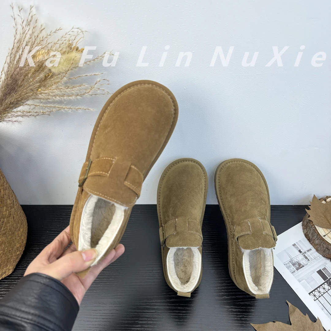 【卡芙琳shoes】勃肯鞋女加绒保暖雪地靴棉鞋2024年冬季新款棉鞋女
