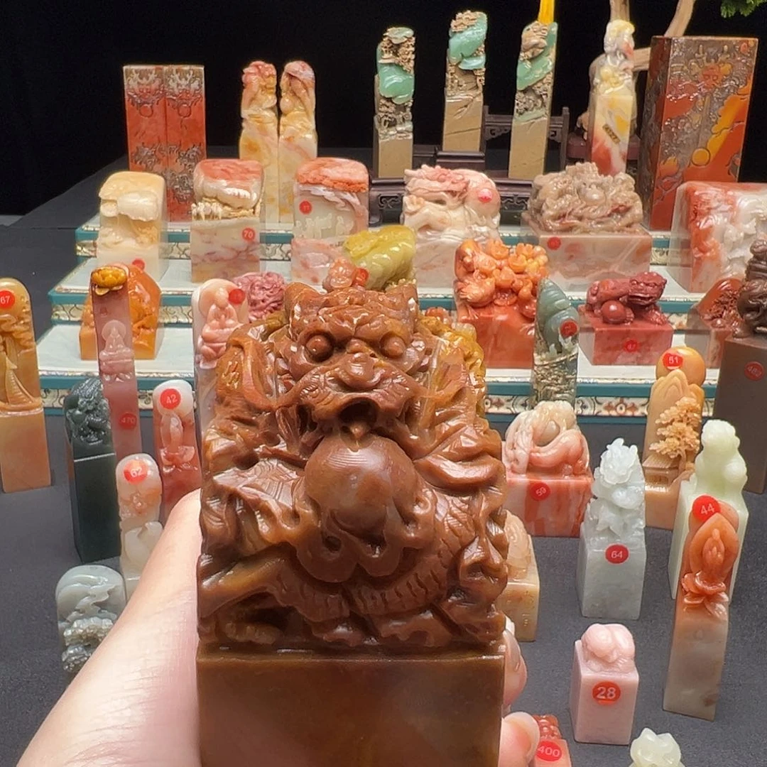 寿山石印石财****词手工制作