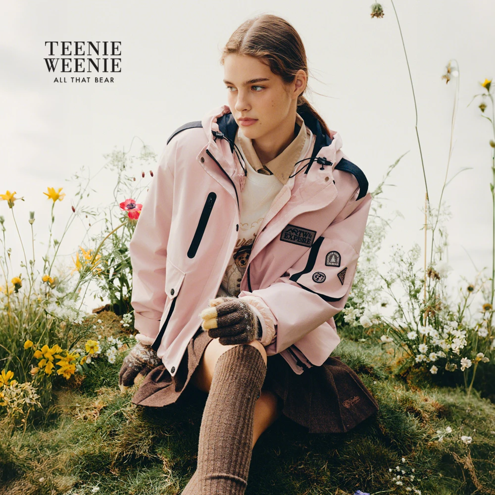 *TeenieWeenie小熊女装羽绒服25冬新二合一连帽外套TTJD254TC1K
