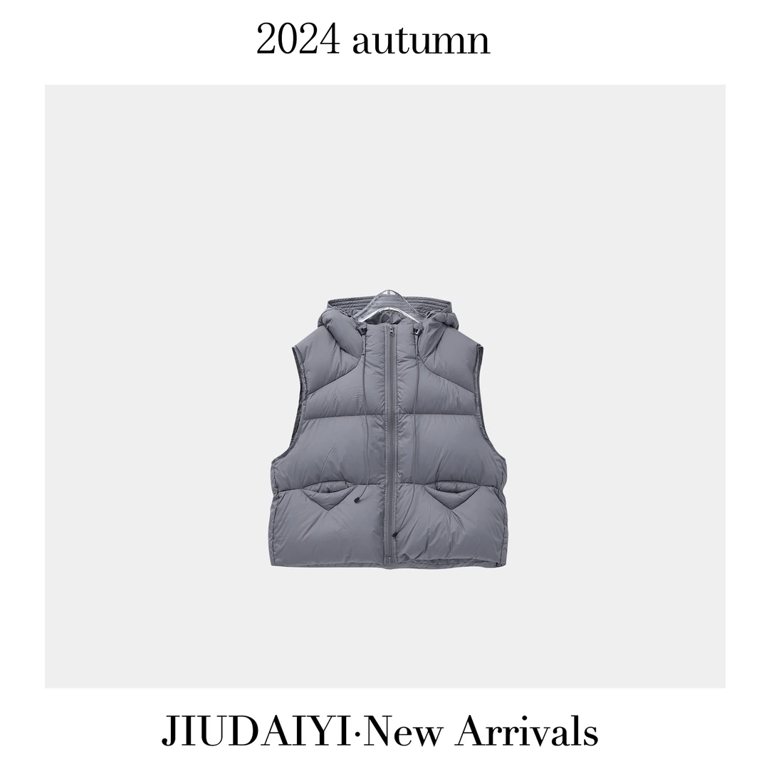 玖黛衣【北欧暖冬】秋冬新款连帽保暖鹅绒羽绒马夹WTP34274