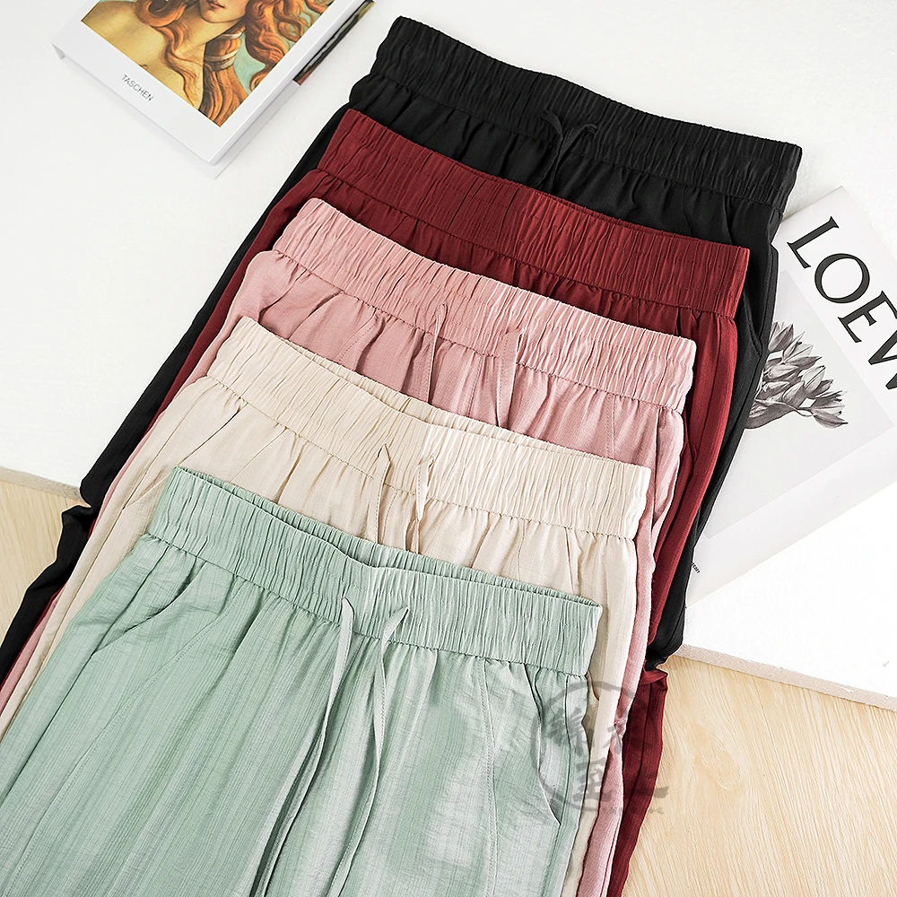 【氧气裤】进口时尚天 丝水洗亚麻冰爽亲肤垂感窄版直筒裤N9207