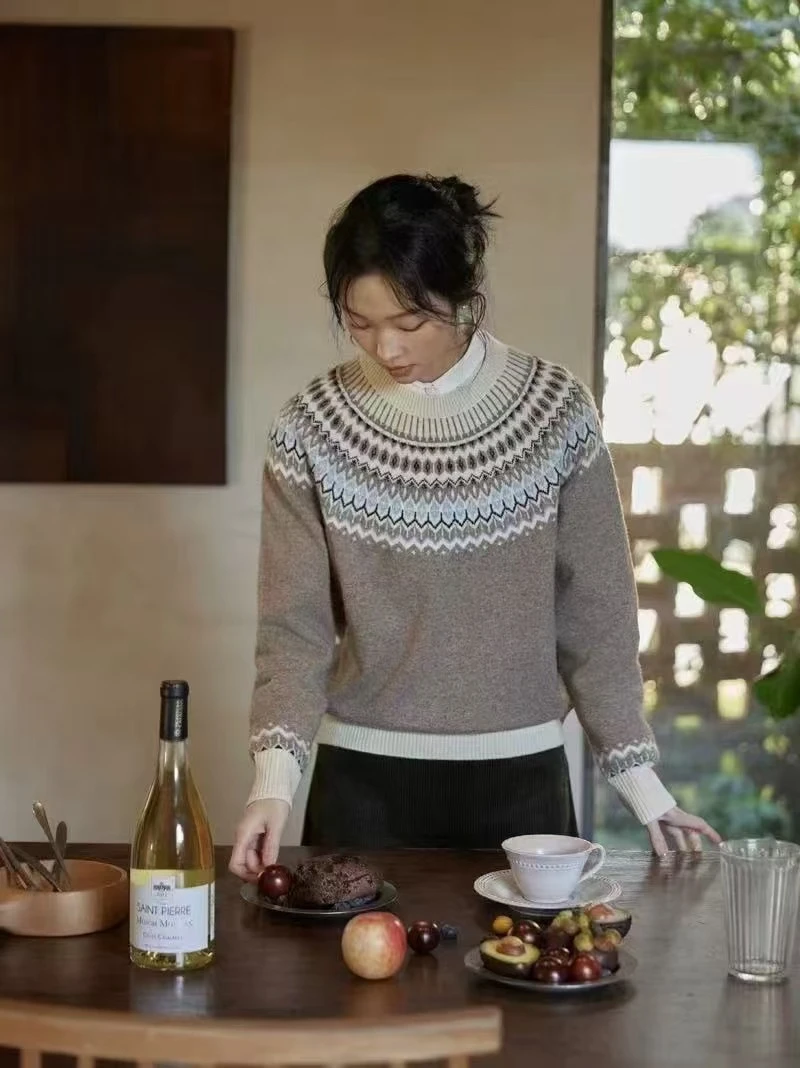 山.尔【单伊】费尔岛慵懒感保暖舒适秋冬羊绒衫