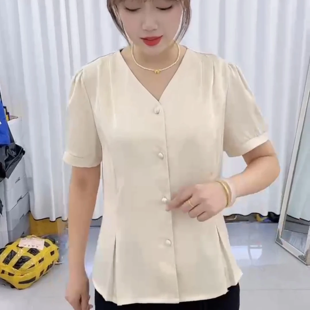 时尚妈妈夏季短袖T恤衬衫洋气显瘦服装