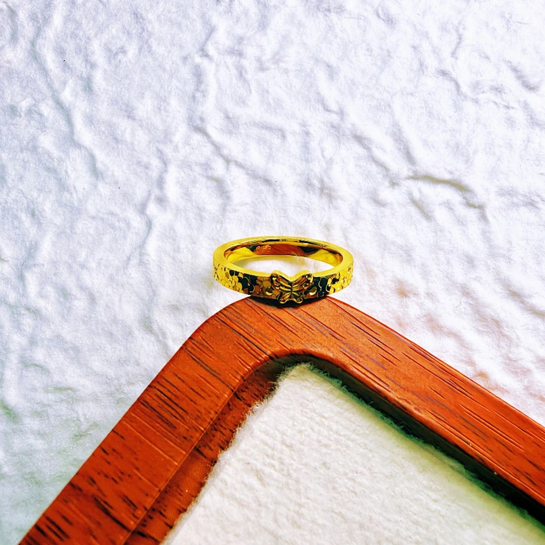 钨合金戒指 【丁老头甄选】精工碎冰冰蝴蝶戒指40178