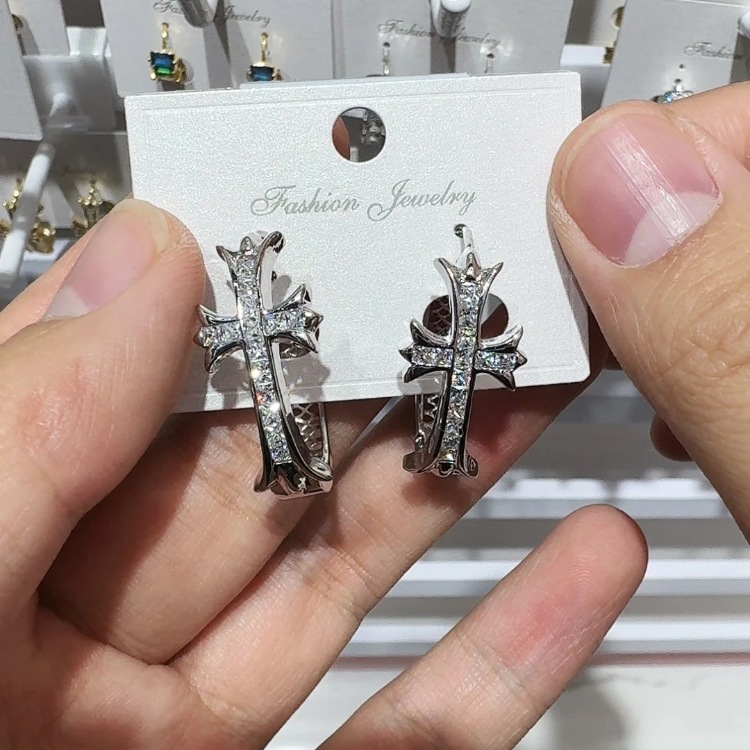 锆石纯铜合金十字架耳扣