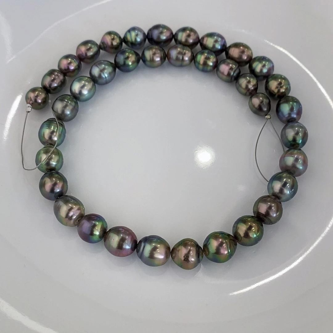 海水珍珠可定制未镶嵌橙大溪地项链8-11MM