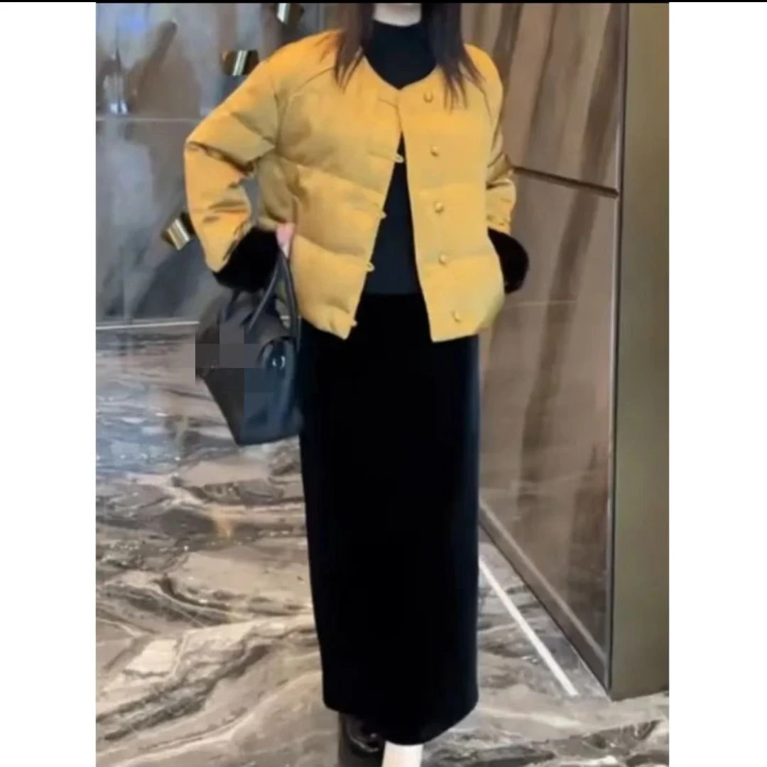 新中式国风黄色盘扣夹外套女秋冬新款百搭时尚毛毛