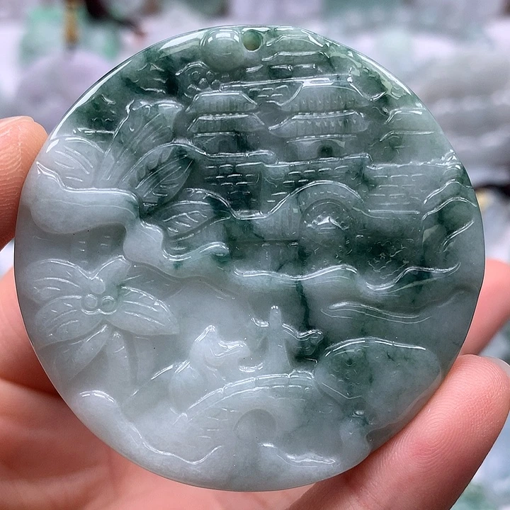 翡翠未镶嵌颈饰山水福利