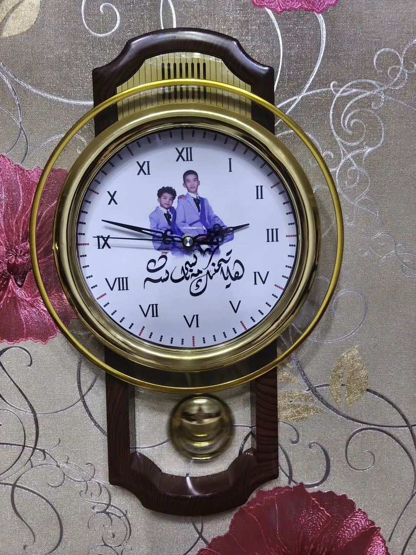创意纪念礼物 定制图片 带书法 简约石英钟摇摆钟表