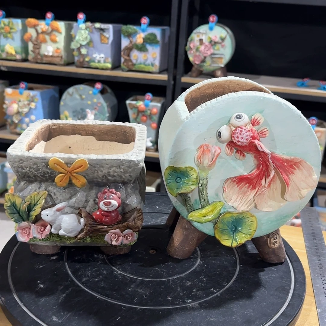 红陶问**尘信宇麦饭石花盆