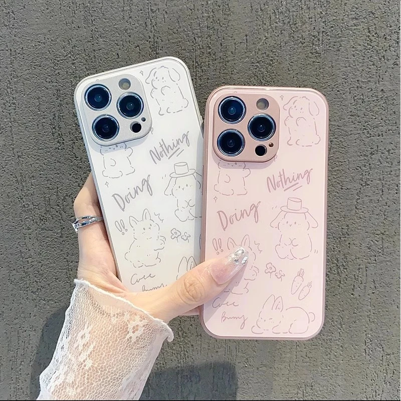 卡通兔子适用苹果16/华为mate70/小米15/oppo/vivo手机壳简约新款