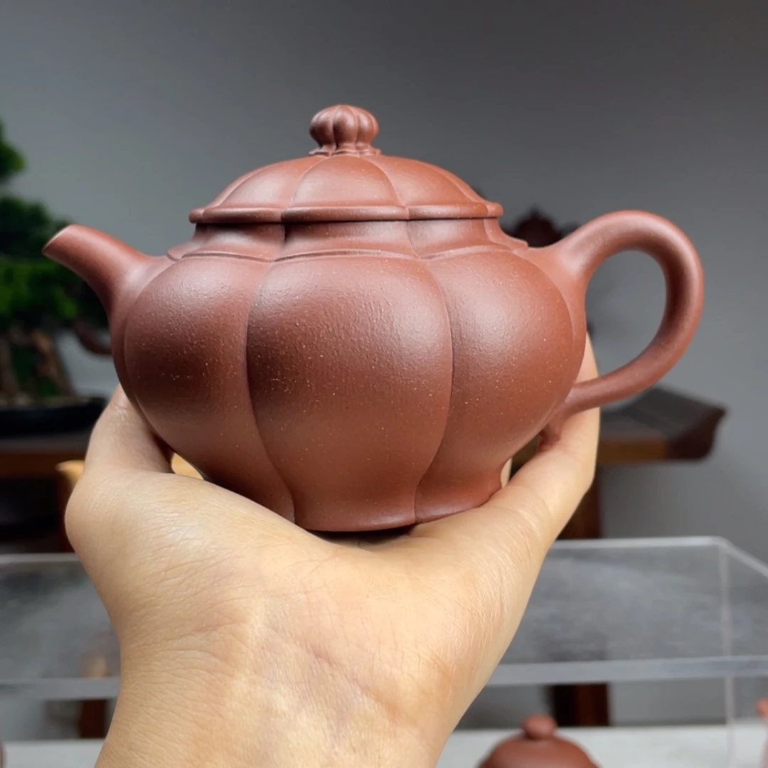 【闪购商品】紫砂茶壶木*底槽青樊菱容量260cc